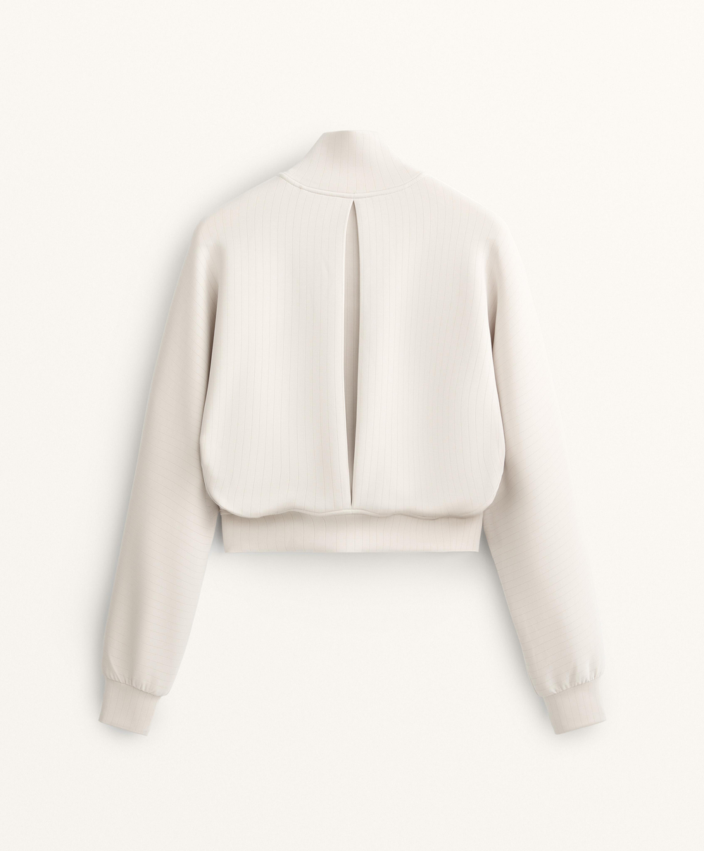 Oysho Толстовка с высоким воротником, экрю