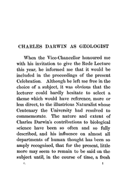 CHARLES DARWIN AS GEOLOGIST | Geikie Archibald