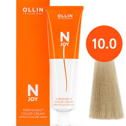 OLLIN PROFESSIONAL N-JOY - перманентная крем-краска для волос, 10/0 светлый блондин, 100 мл