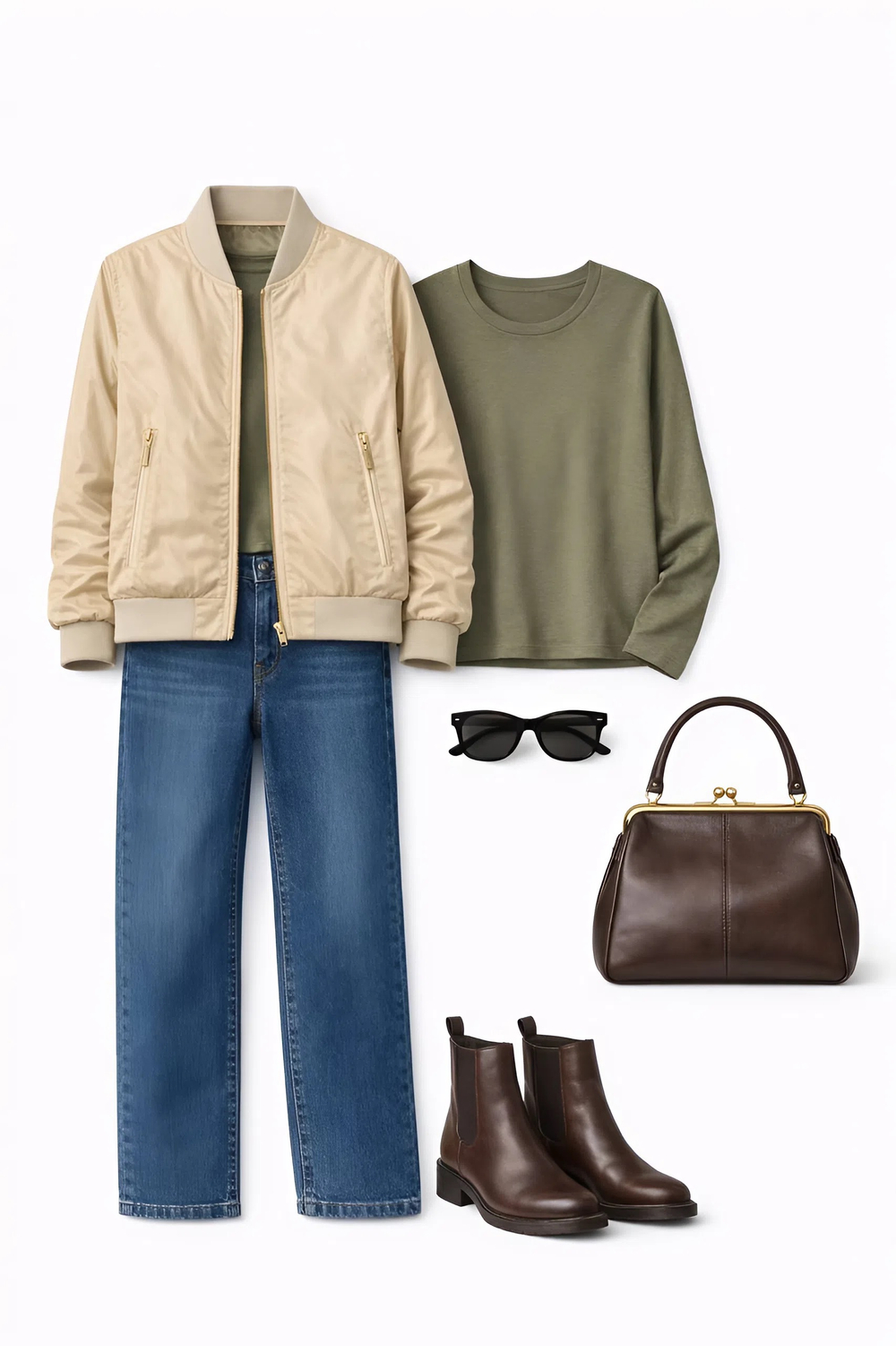 Бомбер женский "HN-14" бежевый