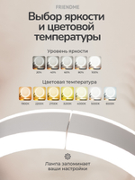 Светильник FRIENDME декоративный светодиодный No. TL01 белый. Яркость - 1000 lum. 12W. с пультом