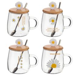 GAEM Кружка с крышкой и ложкой, 470 мл, L12,5 W9 H13 см, 4в.