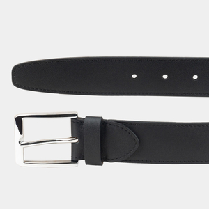 Ремень кожаный мужской из натуральной телячьей кожи 40 мм, чёрный