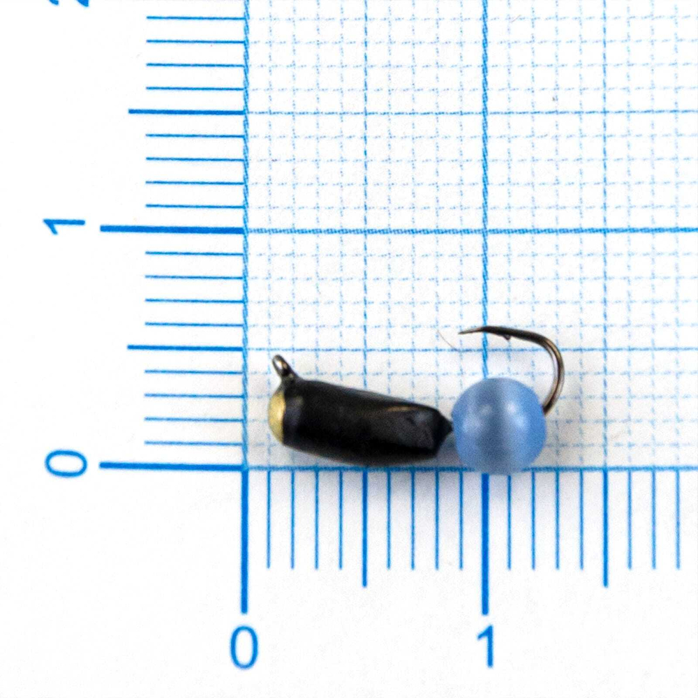 Мормышка Владимирская 325 "Гвоздик с зеркальцем" с шариком кошачий глаз, 3мм, 0.8гр (15шт/уп)