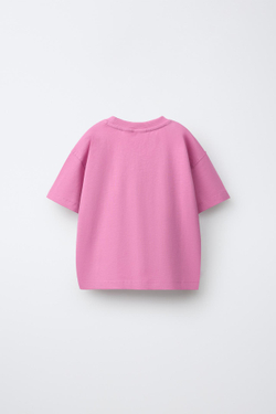 ZARA ФУТБОЛКА С АНИМАЛИСТИЧЕСКИМ ПРИНТОМ, РОЗОВЫЙ/ЛИЛОВЫЙ
