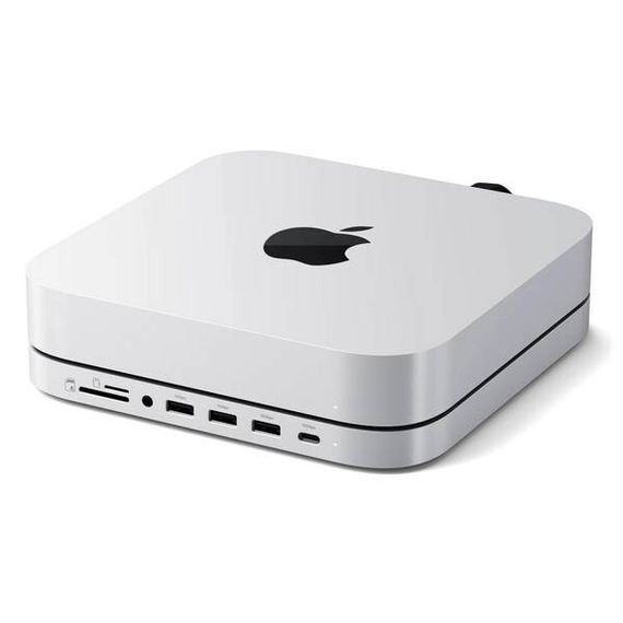 USB-Хаб-подставка Satechi Stand &amp; Hub для Mac Mini/Studio с отсеком для SSD (ST-GMMSHS) серебристый