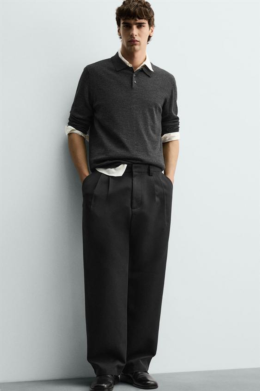 ZARA БРЮКИ RELAXED BALLOON FIT СО СКЛАДКАМИ, ЧЕРНЫЙ