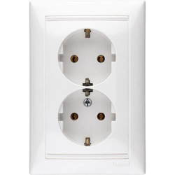 4370/4400 Розетка 2 поста с заземлением 5 шт белая