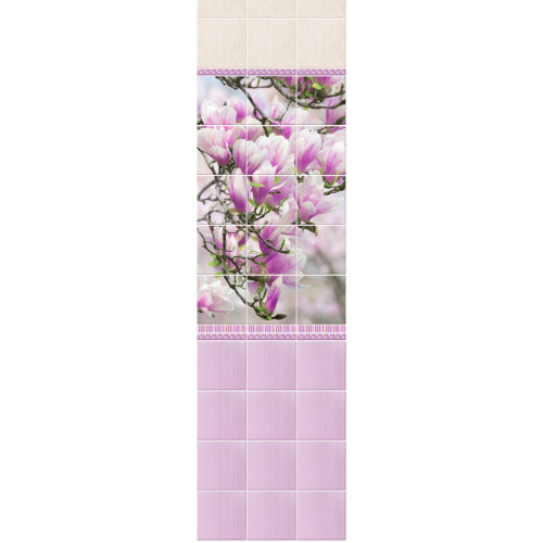 Панель ПВХ Novita 3D Магнолия сиреневая узор 2700х250мм