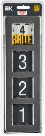 BRITE Рамка 4-местная РУ-4-1-Бр металл титан RE IEK