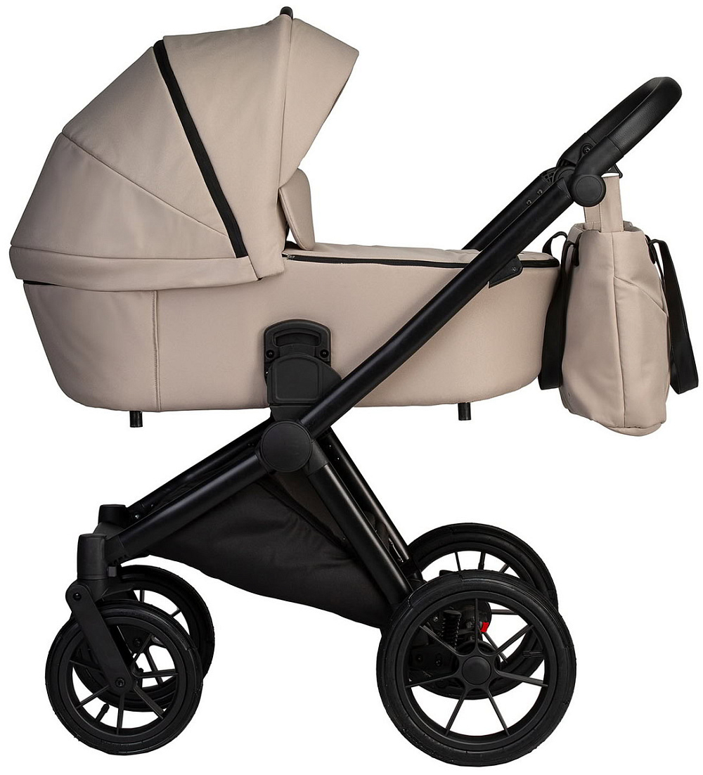 Детская коляска Indigo Solio 3 в 1 с автокреслом Avionaut Cosmo Grey So02 св.бежевый