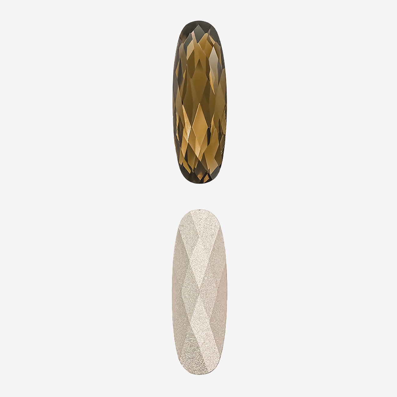 Кристалл Длинный Овал (Long Classical Oval), оттенок "Светло-дымчатый Топаз"/"Light Smoked Topaz", 21*7мм