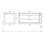 Тумба с раковиной для ванной Uperwood Modul 100 см, подвесная, матовая, белая/графит