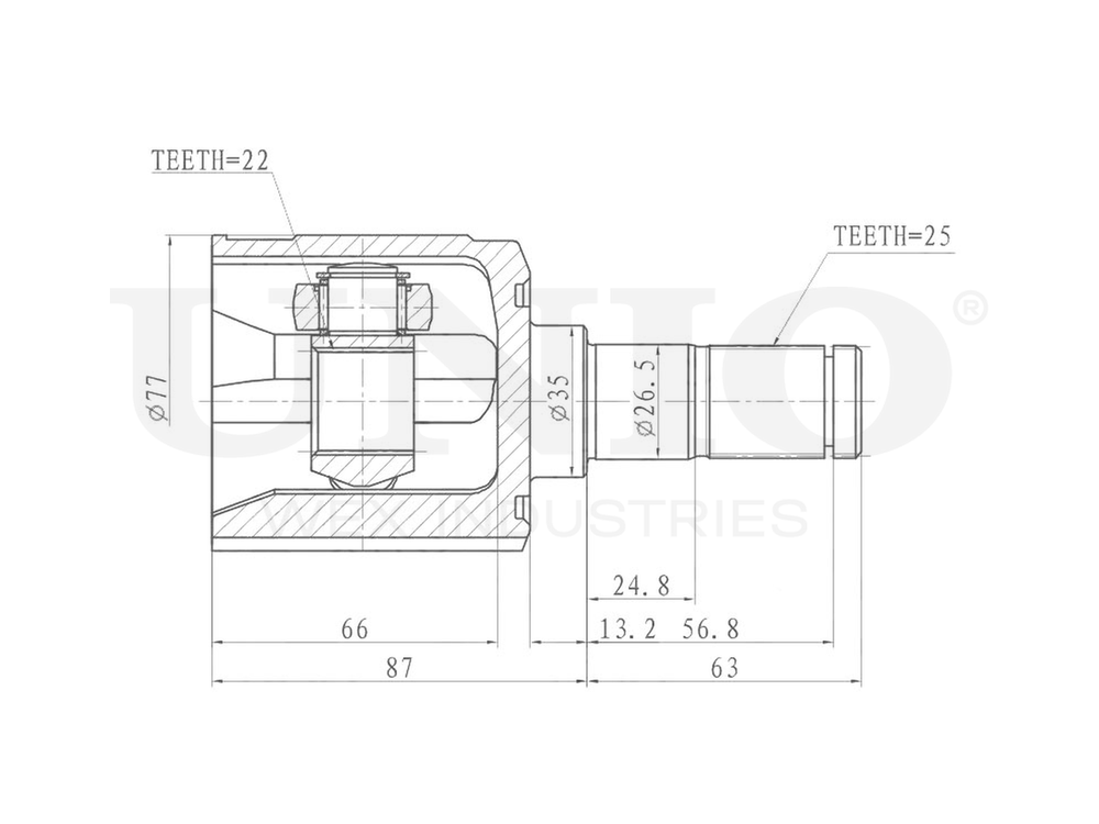ШРУС внутренний UNIO CVJ-30038