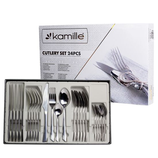 Набор столовых приборов 24 предмета из нержавеющей стали Kamille KM 5328