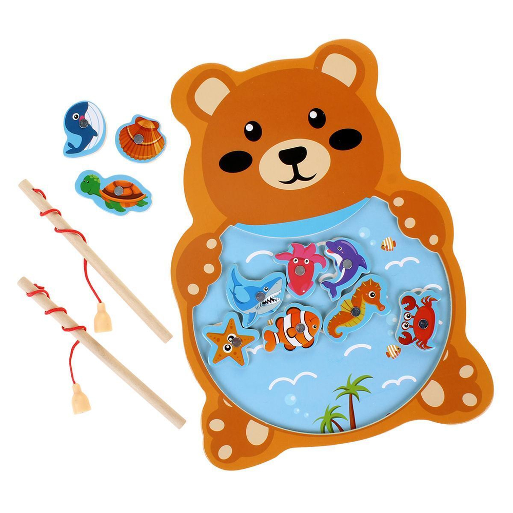 Развивающая игрушка деревянная Рыбалка простая ., C-41896