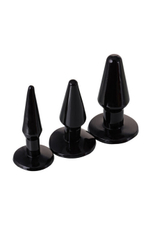 Набор анальных втулок Rider (Цвет: черный)