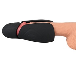 Черный силиконовый вибромастурбатор с нагревом Masturbator with 2 Functions