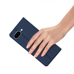 Чехол книжка из PU кожи синего цвета от Dux Ducis для Google Pixel 9a, серия Skin Pro Series Case