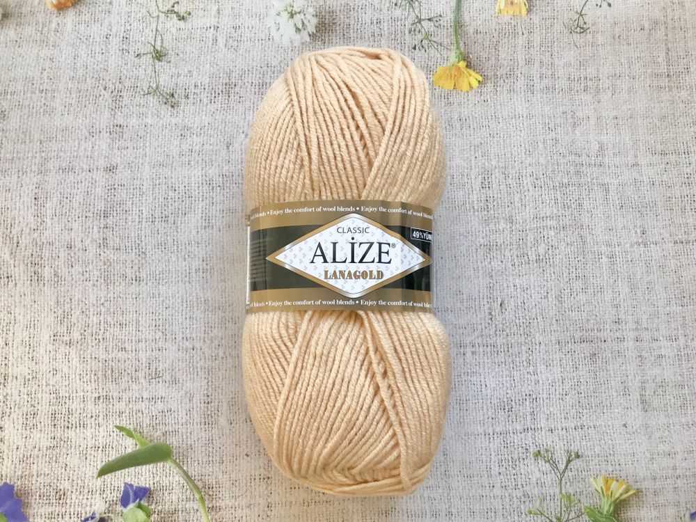 Пряжа ALIZE &quot;Lana Gold Classic&quot;. 680 медовый
