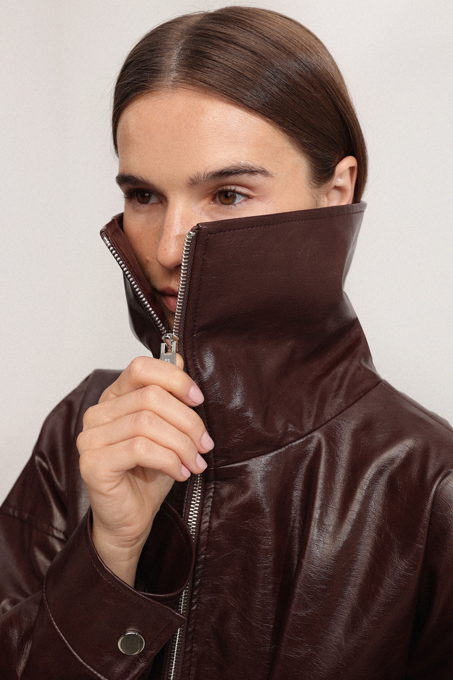 Анорак из экокожи