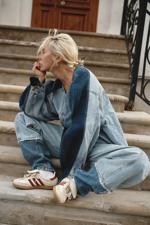 Upcycling куртка с волнами