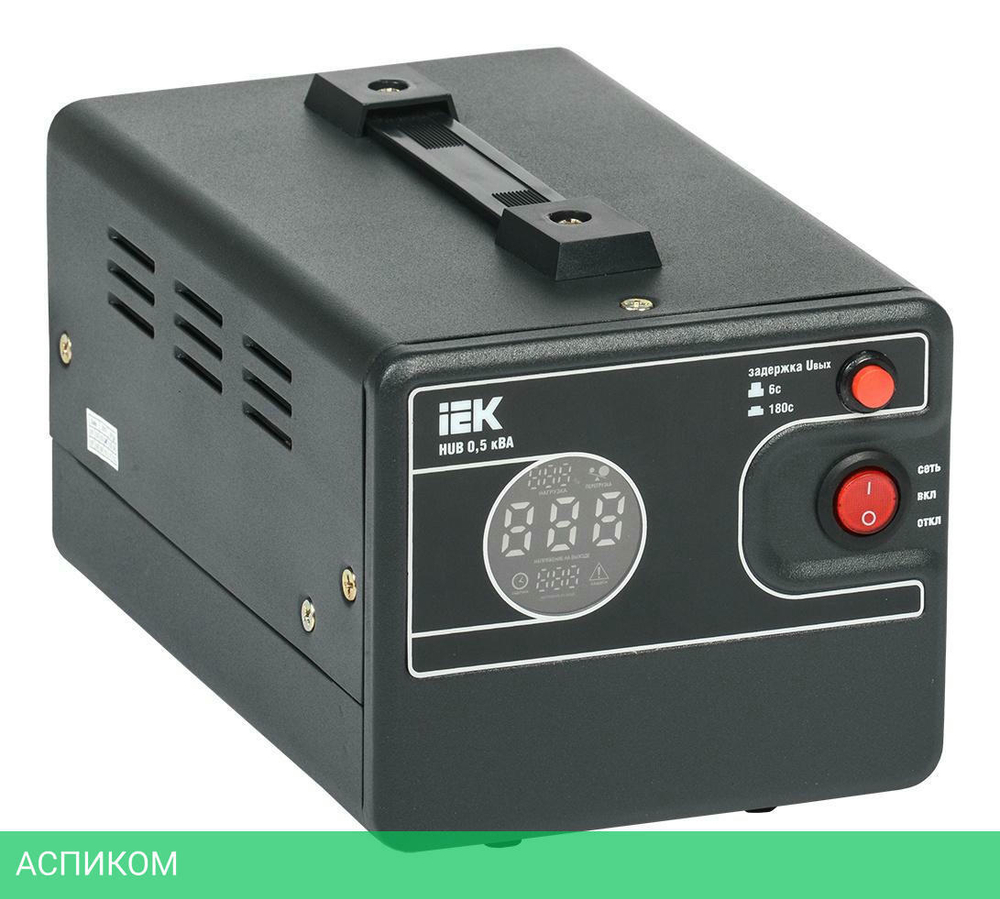 Стабилизатор напряжения IEK Hub 0.5кВА черный (IVS21-1-D05-13)