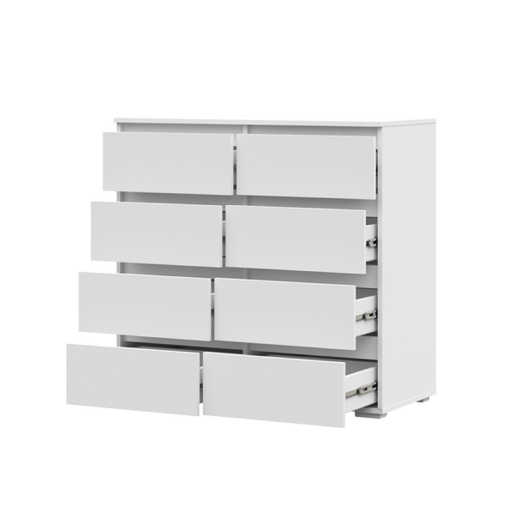 Хелен КМ 04 Комод 8 ящиков Белый / Белый