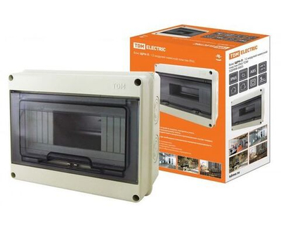 Бокс ЩРН-П TDM 12 модулей, навесной, пластик, IP65