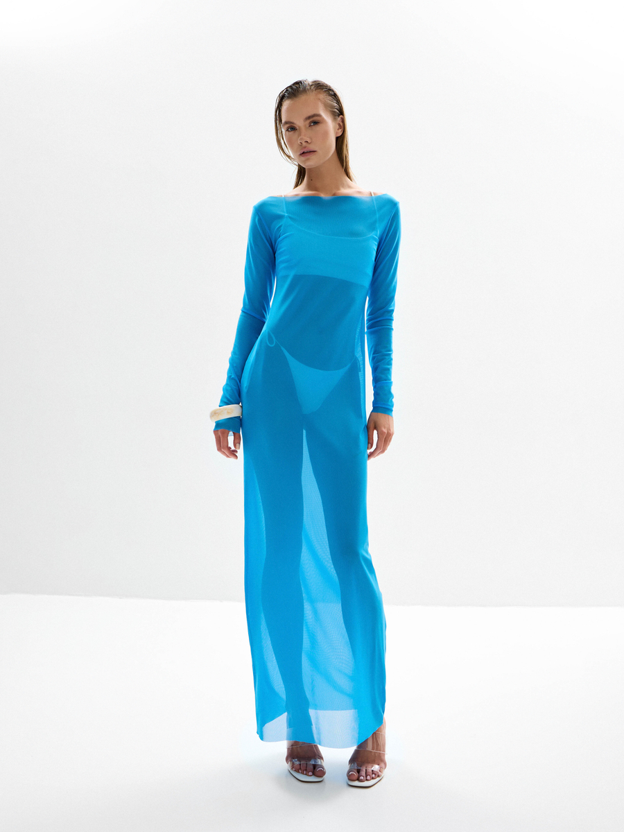 №044 Платье-сетка (голубой)