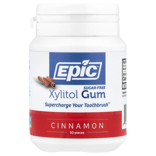 Epic Dental, ксилитоловая камедь, корица, 50 шт.