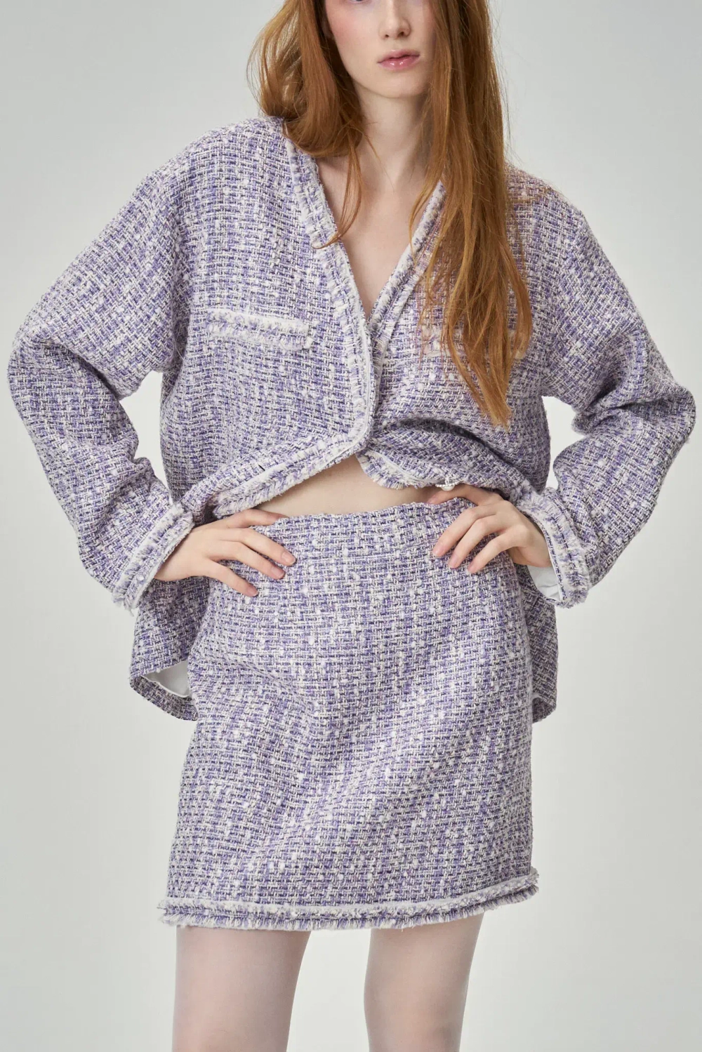 Юбка Джеки лиловая в клетку