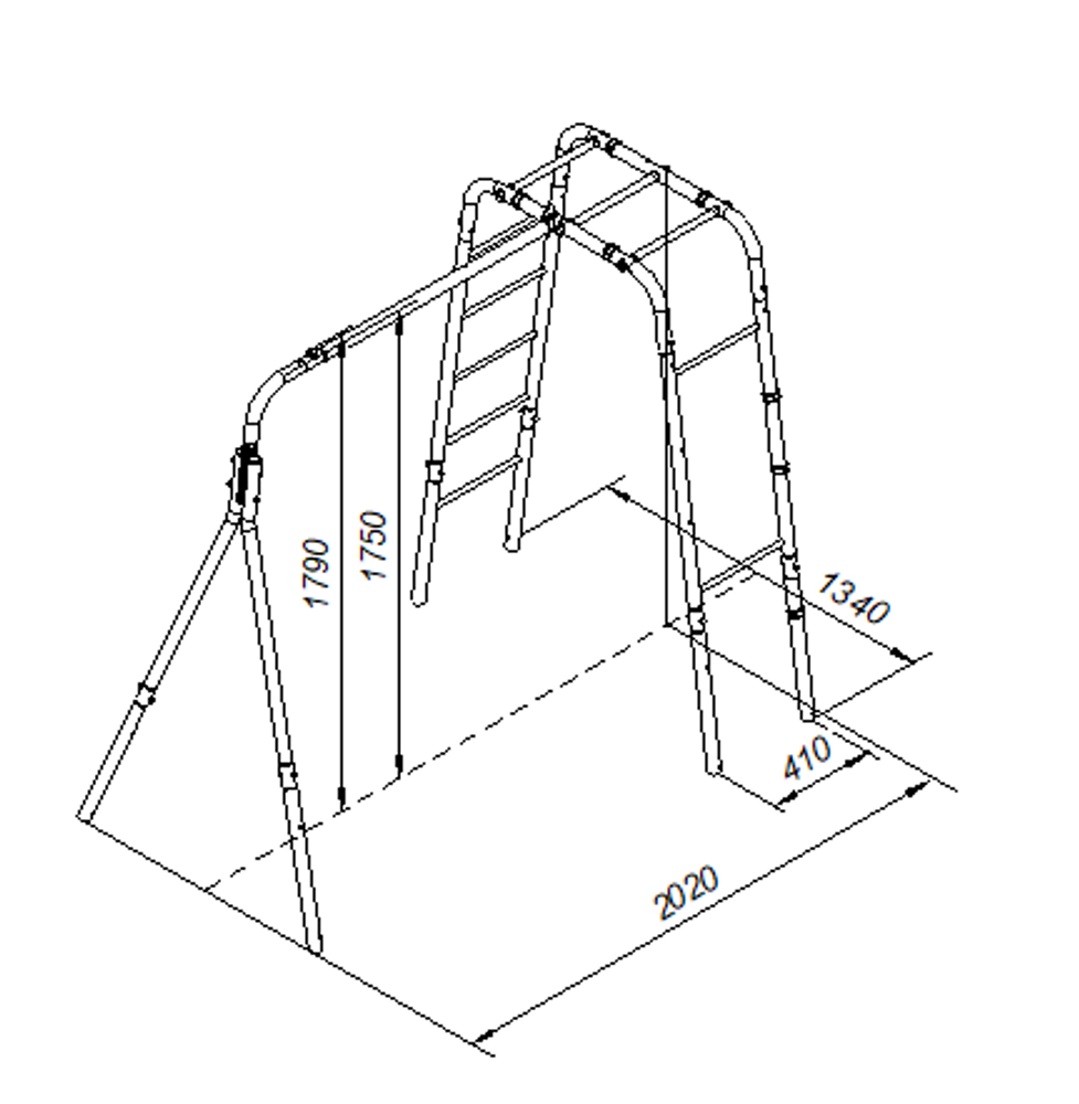 Детский спортивный комплекс для дачи ROMANA D8 (белый,красный,желтый) (без качелей)
