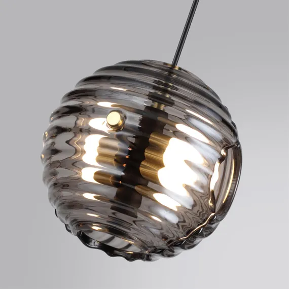 5041/12L L-VISION ODL24 531 черн./золото/дымчатый/металл/стеко Подвес LED 12W 4000К 1526Лм TRONI