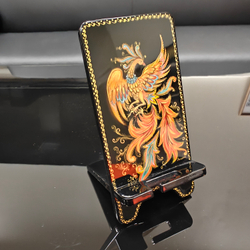 Сувенирная подставка для телефона с росписью Палех "Жар-птица"