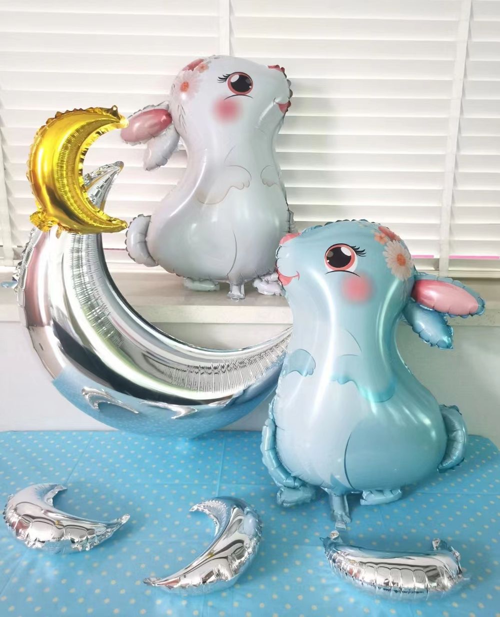 Шар (30''/76 см) Фигура, Милый зайка, Белый, 1 шт.