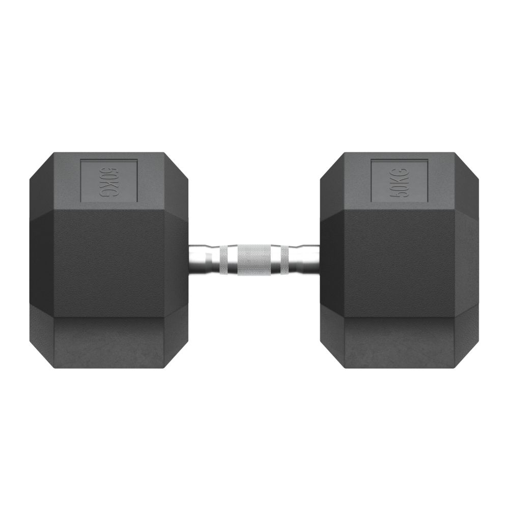 Гантель гексагональная UNIX Fit обрезиненная 50 кг, 2 шт.