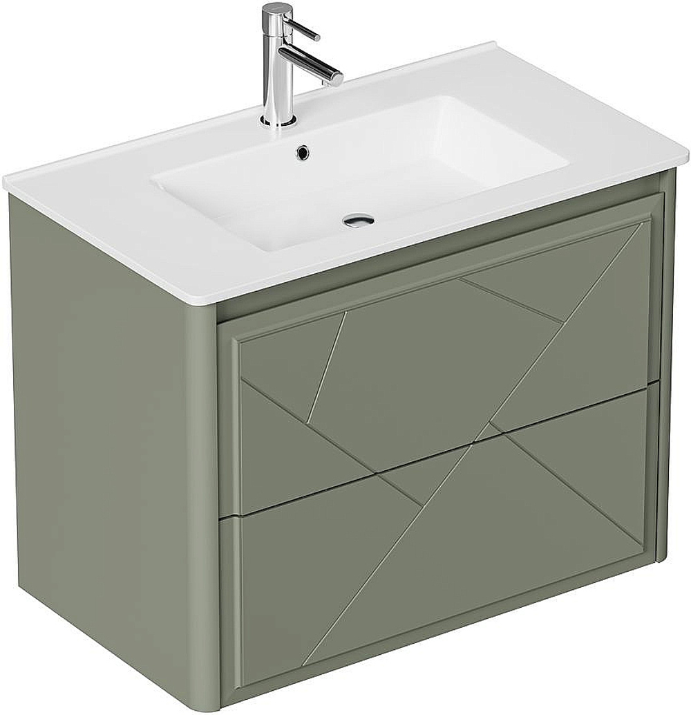 Тумба с раковиной Allen Brau Paris 80 1.360001.CGM олива матовая