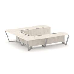 Steel Meet Стол переговорный П-образный KDK-PR.B.SP-11P Денвер Светлый/Металл Серый 3200*3200*750