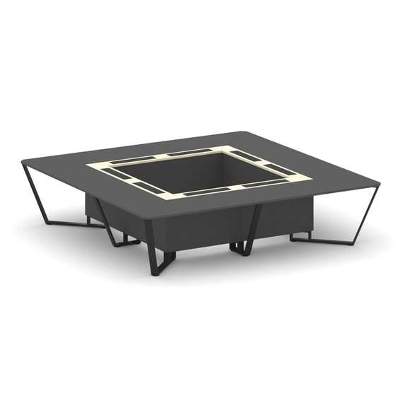 Steel Meet Стол переговорный квадратный KMK-PR.B.SP-16K Антрацит/Ваниль Глянец/Металл Черный 3200*32