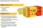 Утеплитель Изовер Базальтовая плита Мастер Теплых Стен 1000*600*50мм (4,8м2=0,240м3), 8шт