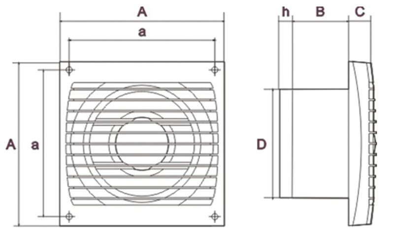 Вентилятор накладной ЭРА ERA 4C