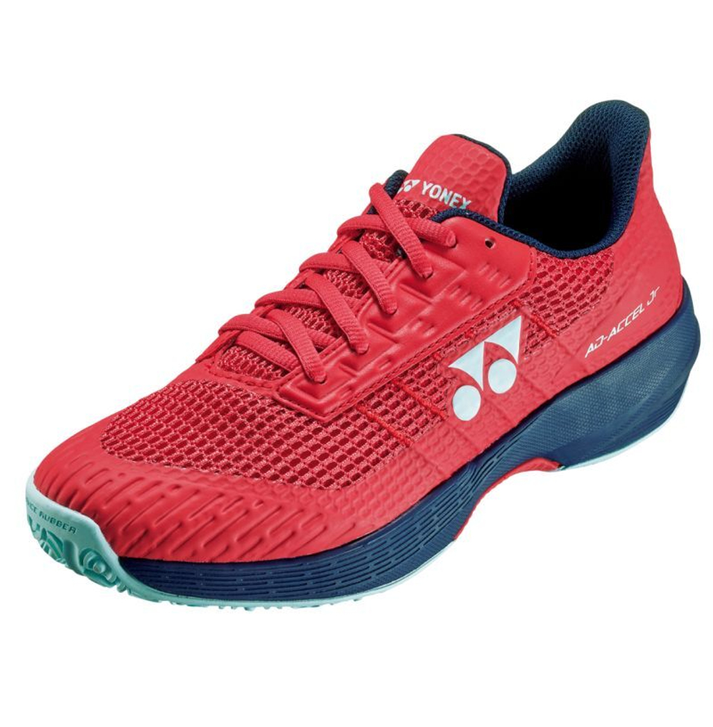 Детские теннисные кроссовки Yonex Power Cushion AD-ACCEL Junior Clay - sunset red