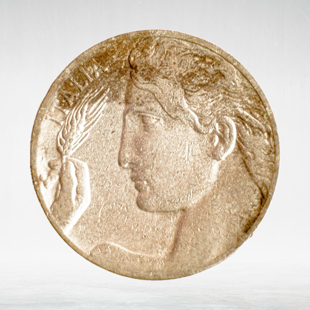 Italy 20 Centesimi 1913 R "Liberty in Flight - Ear of Wheat", VF