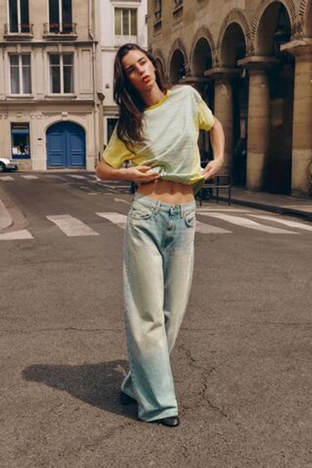 ZARA ДЖИНСЫ TRF EXTRA WIDE-LEG С ВЫСОКОЙ ПОСАДКОЙ, ГОЛУБОЙ