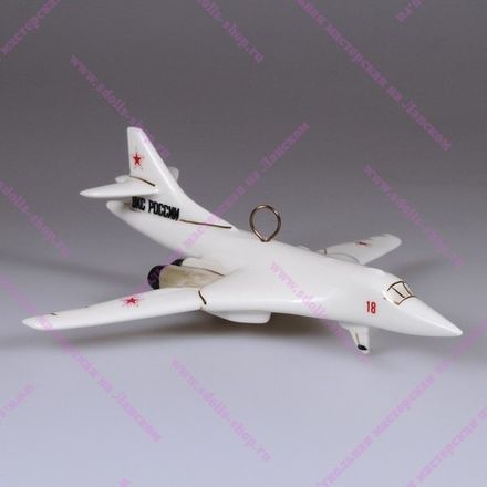 Елочная игрушка Самолет Белый лебедь