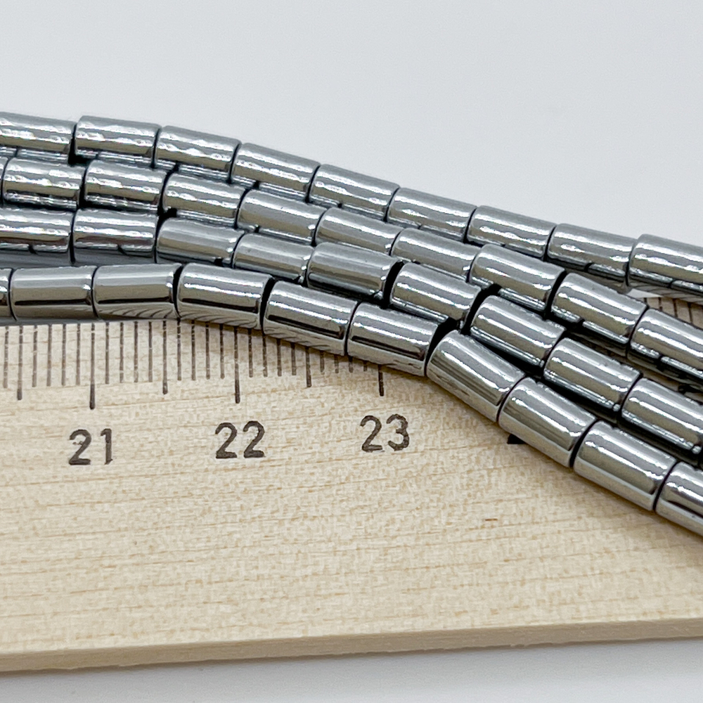 Гематит (имитация), цвет микс, размер около 6*3,9 мм, цена за 32 шт (1/2 нити)