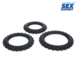 Эрекционные кольца Sex Expert, набор 3 штуки