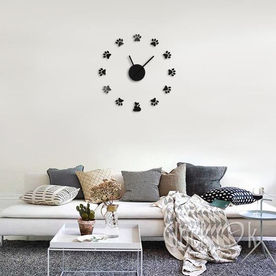 Настенные 3D часы Кошачьи лапки