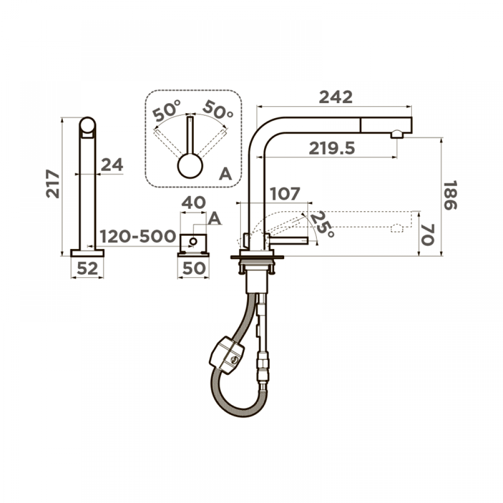 Смеситель Omoikiri Nara-S-C